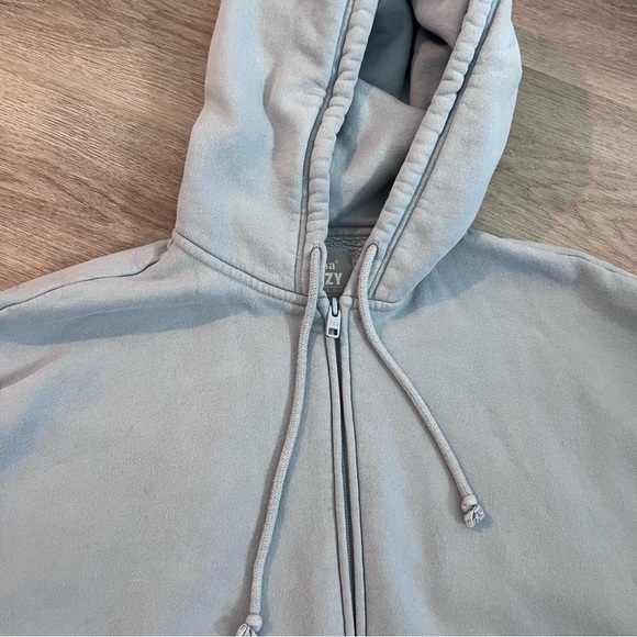 Aritzia TNA COZY Mega Zip Oversized Baby Blue Hoodie - Picture 7 of 10